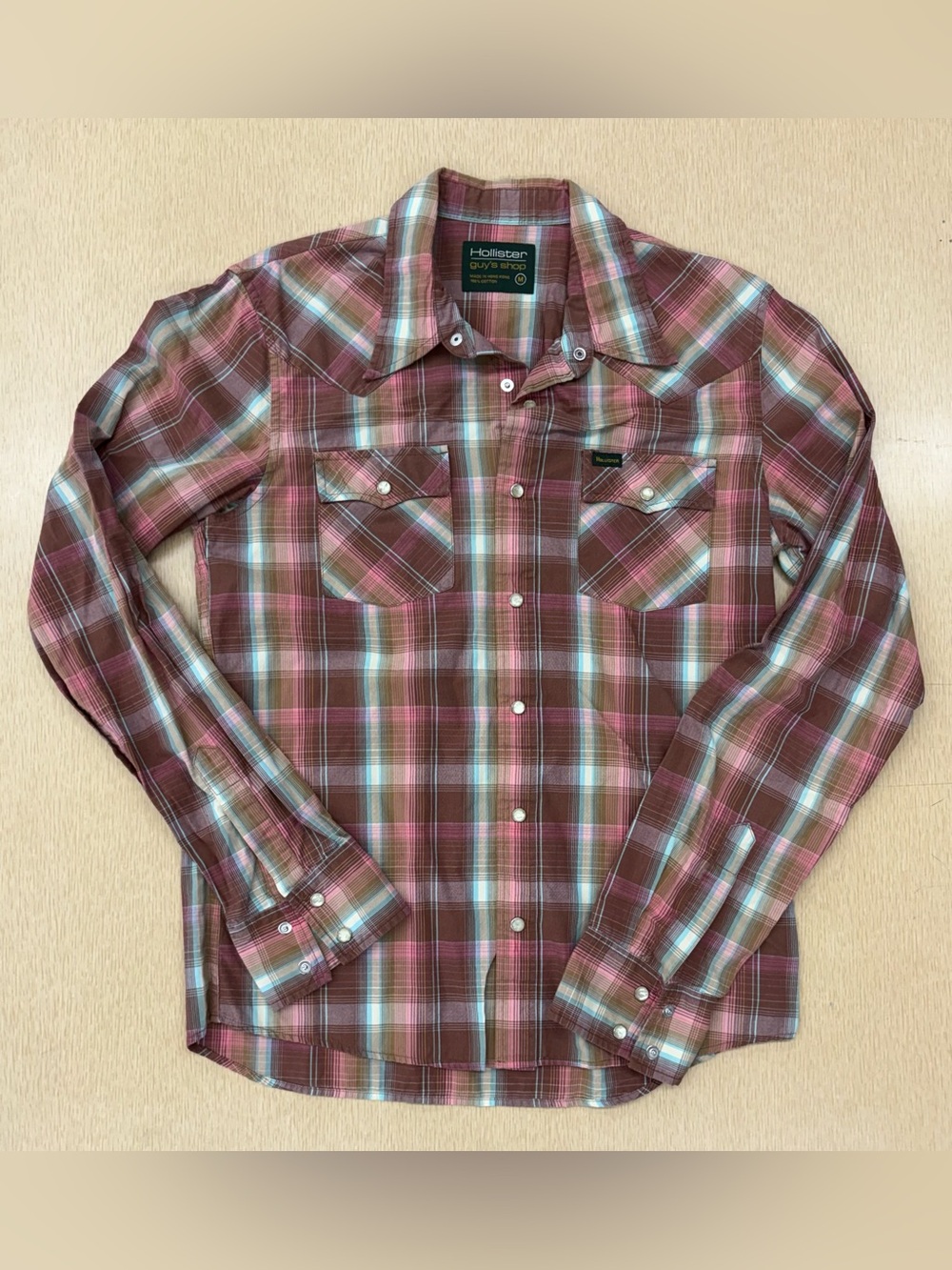 Vintage Y2K Hollister western pearl snap plaid shirt